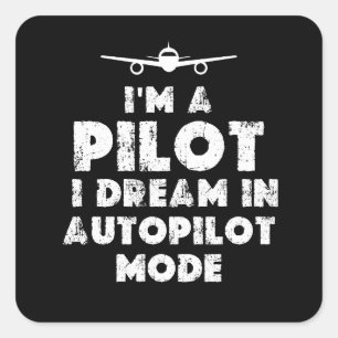 Pilot Funny Square Sticker