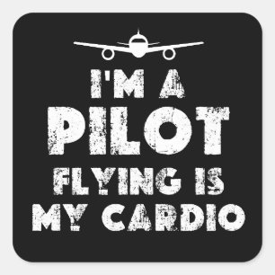 Pilot Funny Square Sticker
