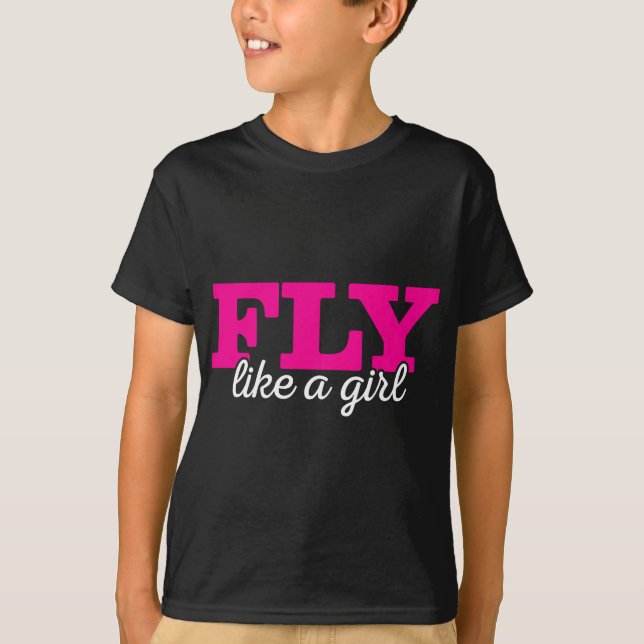 Pilot Girl Aviation Flying T-Shirt (Front)