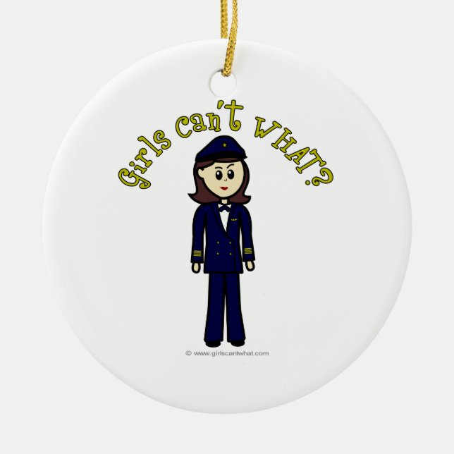 Pilot Girl Ceramic Ornament (Front)