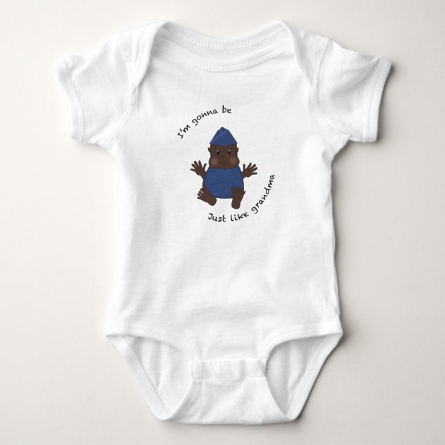 Pilot grandma baby bodysuit (Front)