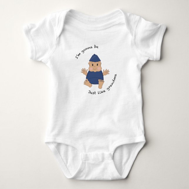 Pilot grandma baby bodysuit (Front)