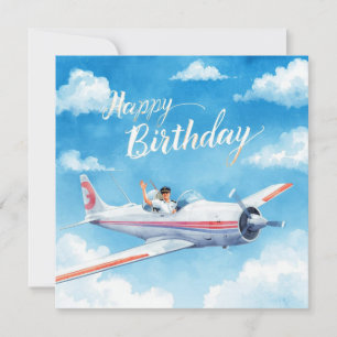 Pilot Happy Birthday on the airplane