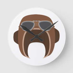 Pilot Helmet Round Clock