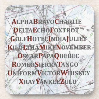Pilot Home Gift, Aviation Alphabet Map Coaster