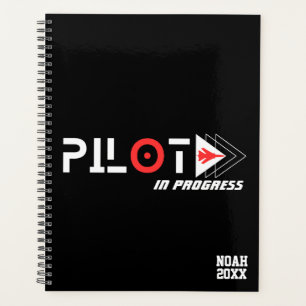 Pilot In Progress & Airplane, Simple Modern,Custom Planner