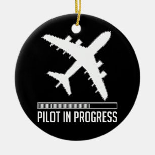 Pilot In Progress Ceramic Ornament