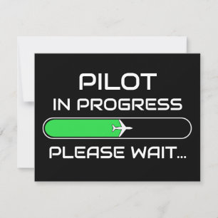 PIlot in Progress Funny Aviation Flight School RSVP Card