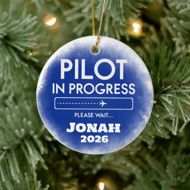 Pilot In Progress Graduation  Ceramic Ornament (Tree)