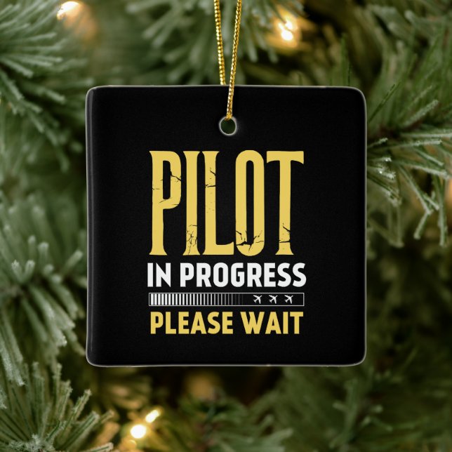 Pilot in Progress – Loading Bar Aviation Design Ceramic Ornament (Tree)
