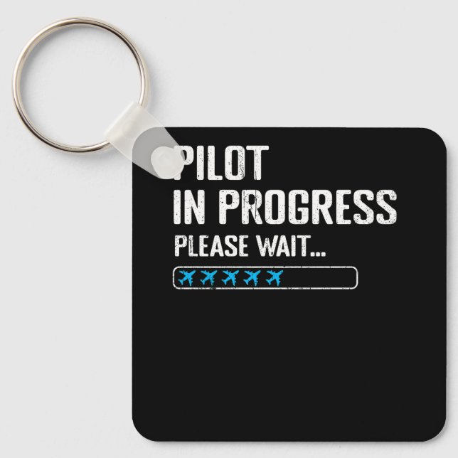 Pilot In Progress Please Wait Loading Airline Avia Keychain (Front)