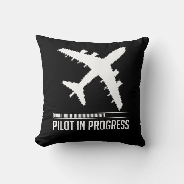Pilot In Progress Throw Pillow (Front)