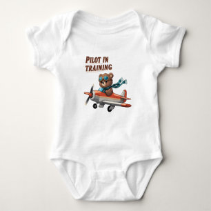 Pilot in Training Baby Outfit – Cute Bear Aviator Bodysuit
