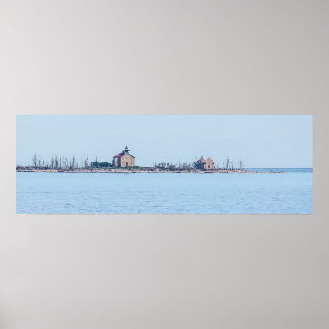 Pilot Island Lighthouse Poster Print (Front)