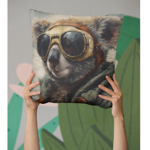 Pilot Koala Throw Pillow