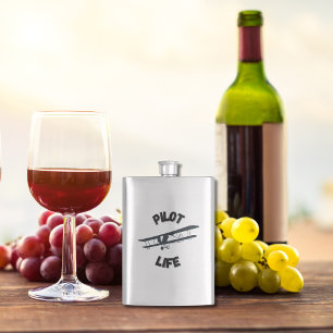 Pilot Life Aviation Airplane Flight Hip Flask