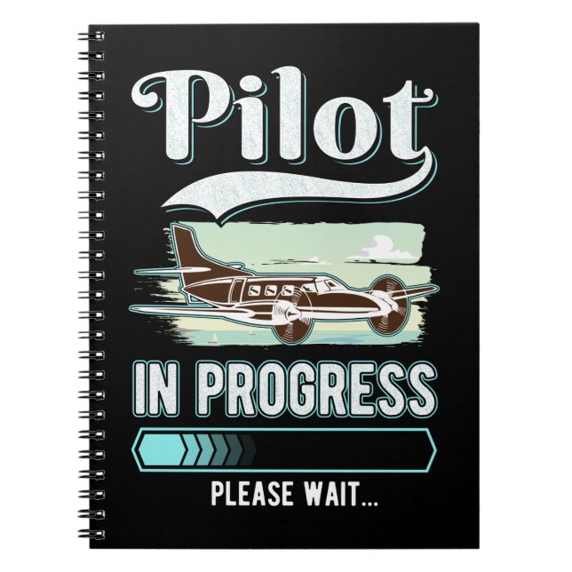 Pilot Loading Funny Airplane Pilot Notebook (Front)