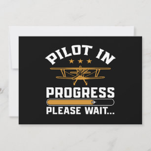 Pilot Loading… Funny Vintage Biplane Aviation Invitation