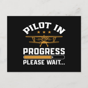 Pilot Loading… Funny Vintage Biplane Aviation Postcard