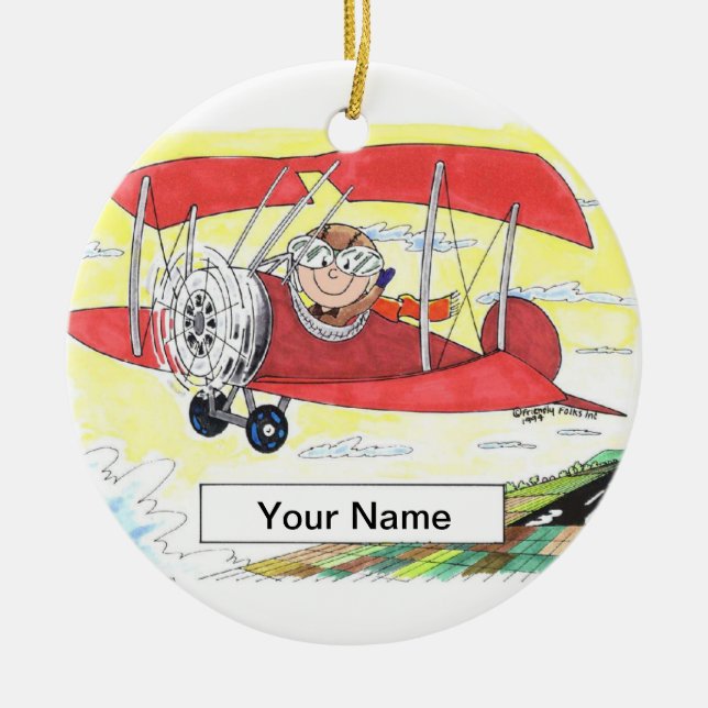 Pilot - Male Ceramic Ornament (Front)