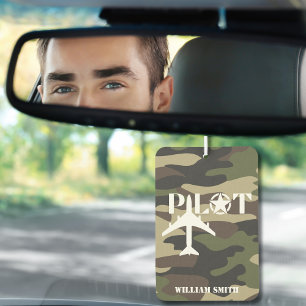 Pilot Military Airplane Camouflage Custom Photo Air Freshener