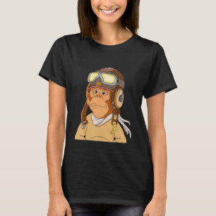 Pilot Monkey Flying Ape Nft Themed T-Shirt