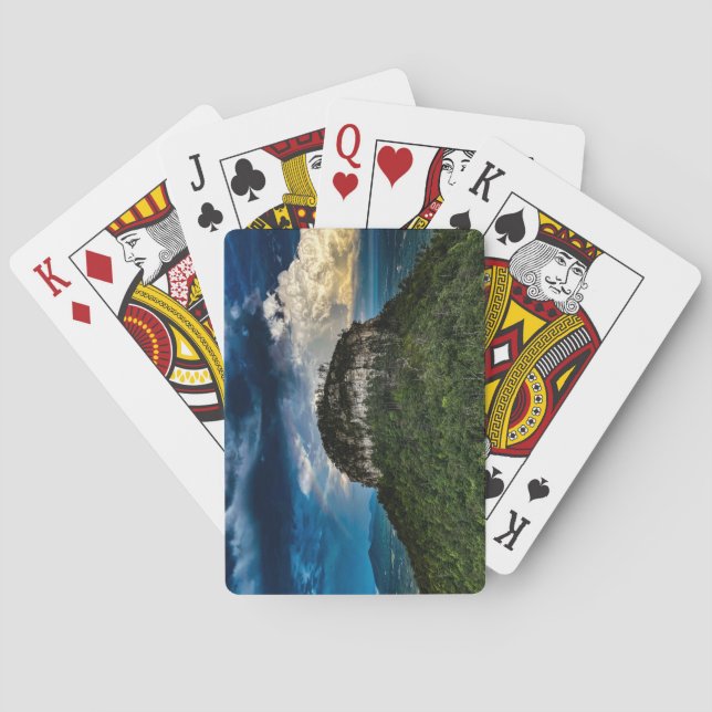 Pilot Mountain NC State Park | after storm rainbow Playing Cards (Back)