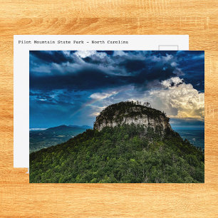 Pilot Mountain NC State Park   after storm rainbow Postcard