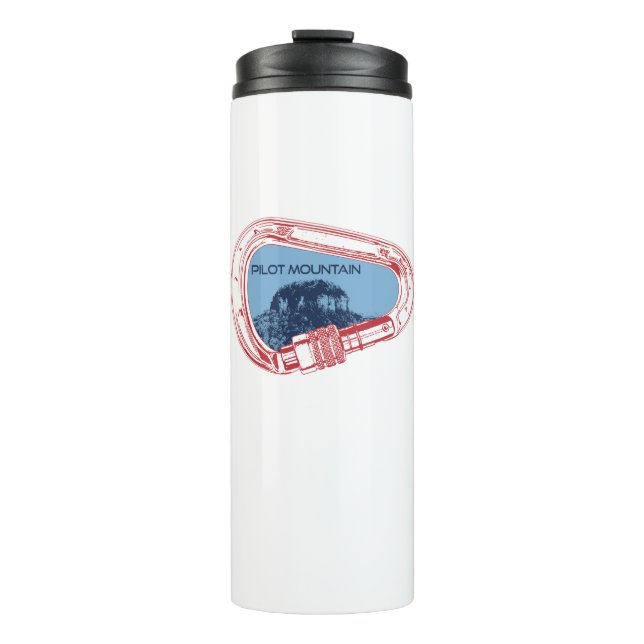 Pilot Mountain North Carolina Climbing Carabiner Thermal Tumbler (Front)
