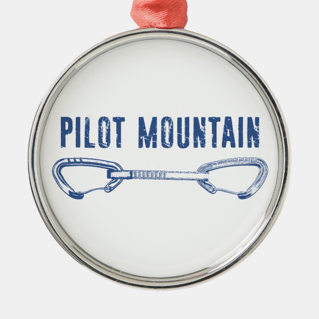 Pilot Mountain North Carolina Climbing Quickdraw Metal Ornament (Front)