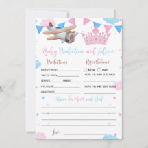 Pilot or princess Baby Prediction and Advice Card
