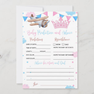 Pilot or princess Baby Prediction and Advice Card