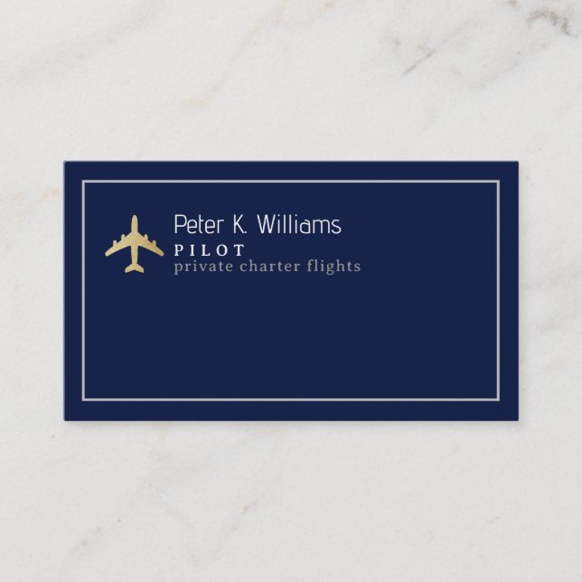 Pilot Private Charter Flights Business Card (Front)