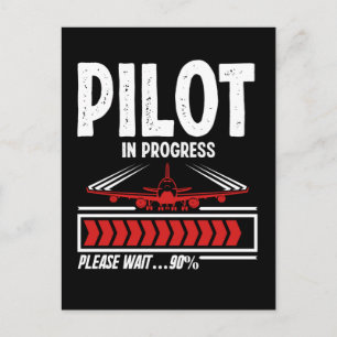 Pilot progress Airplane Funny Pilot Loading Postcard