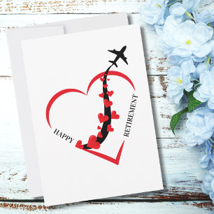 Pilot Retirement Airplane Heart Photo Aviation  Holiday Card