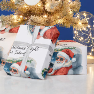 Pilot Santa is Flying for Christmas in the Sky Wrapping Paper