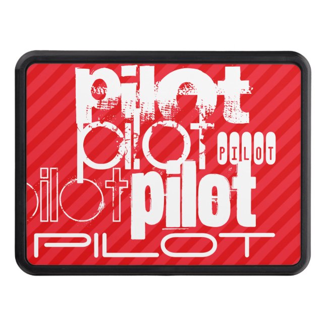 Pilot; Scarlet Red Stripes Trailer Hitch Cover (Front)
