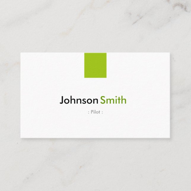 Pilot - Simple Mint Green Business Card (Front)
