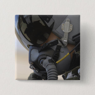 Pilot sits in his A-10 Thunderbolt II 2 Inch Square Button