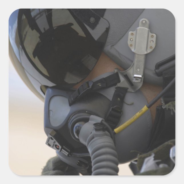 Pilot sits in his A-10 Thunderbolt II Square Sticker (Front)