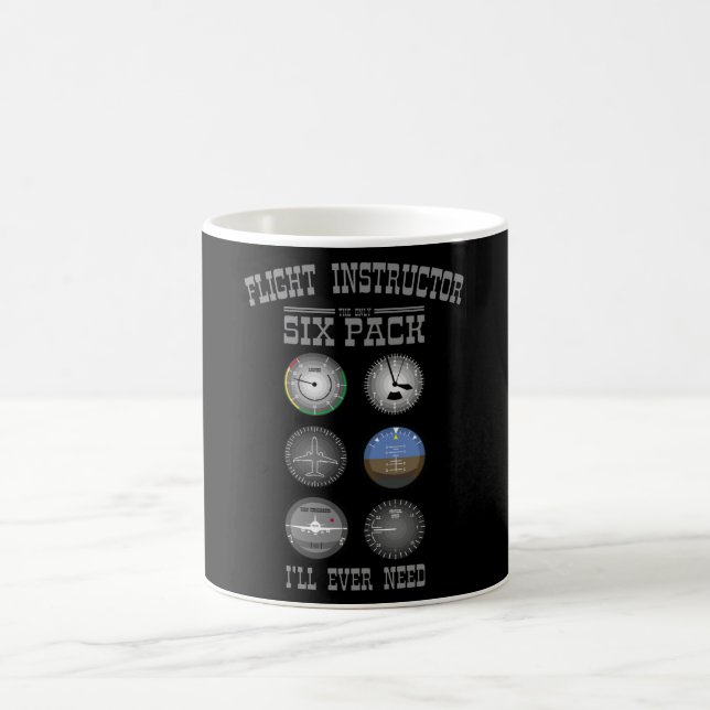 Pilot Sixpack Flight Instructor Pilot Trainer CFI Coffee Mug (Center)