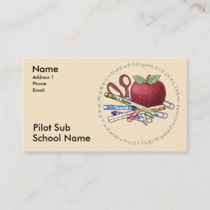 Pilot Substitute Teacher  Business Card