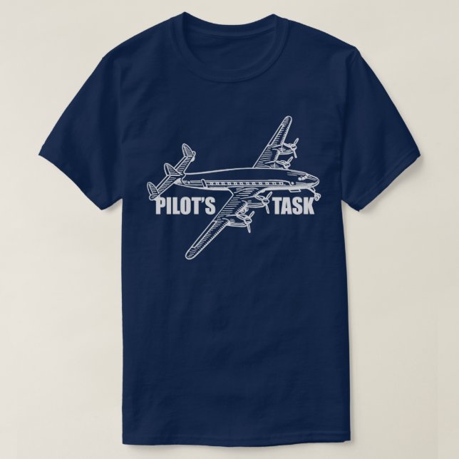 Pilot Task Flugzeug Propellermaschine Geschenk  T-Shirt (Design Front)