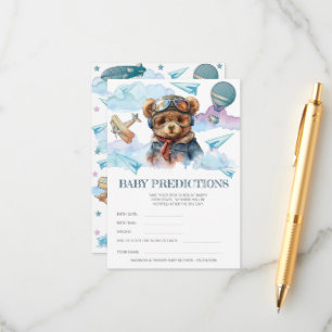 Pilot Teddy Bear Baby Shower Games Enclosure Card