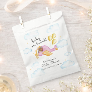 Pilot Teddy Bear Balloon Airplane Baby Shower Favour Bag