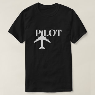 Pilot Typography & airplane, Aviation, Minimalist T-Shirt