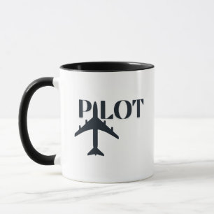Pilot Typography & Airplane,Simple,Minimalist Mug