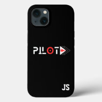 Pilot Typography & Jet airplane,Monogrammed,Simple