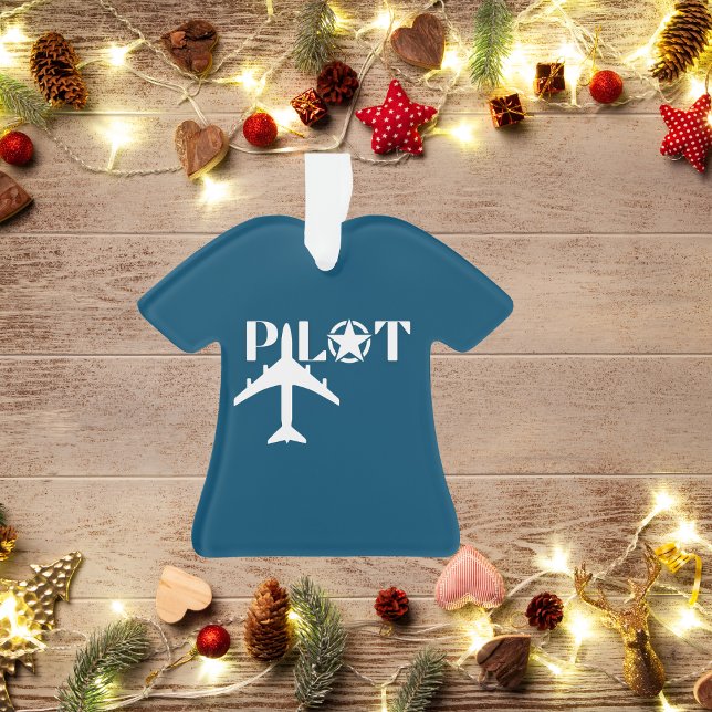 Pilot Typography & Military airplane, Minimalist Ornament (Creator Uploaded)