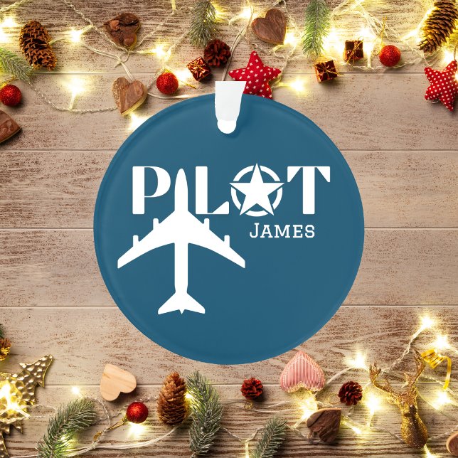 Pilot Typography & Military airplane, Minimalist Ornament (Creator Uploaded)